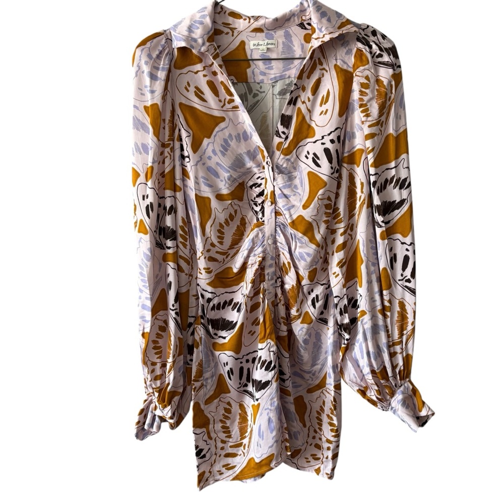 For Love and Lemons Women’s Esmeralda Mini Dress Blouson Sleeve Size Small